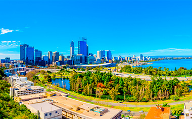 Kings Park and Perth city, Australia